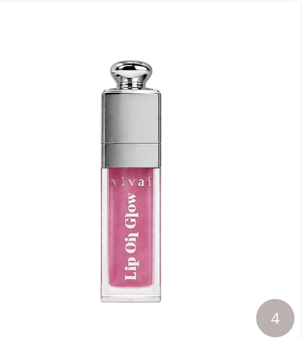 Lip Oil Glow Vivai Cor 04: Efeito Peach Glow Espelhado & Volume Labial