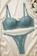 Conjunto Sutiã Balconê Rendado com Aro + Calcinha String Fio | Lingerie Feminina Sensual - Afrodite Beauty