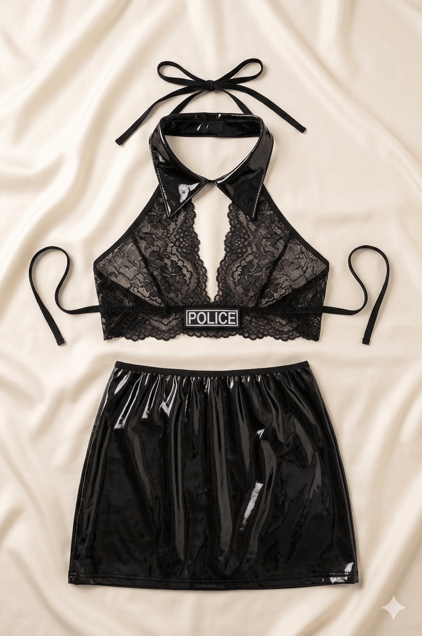 Fantasia Policial Sensual Preto | Lingerie Feminina M - Afrodite Beauty