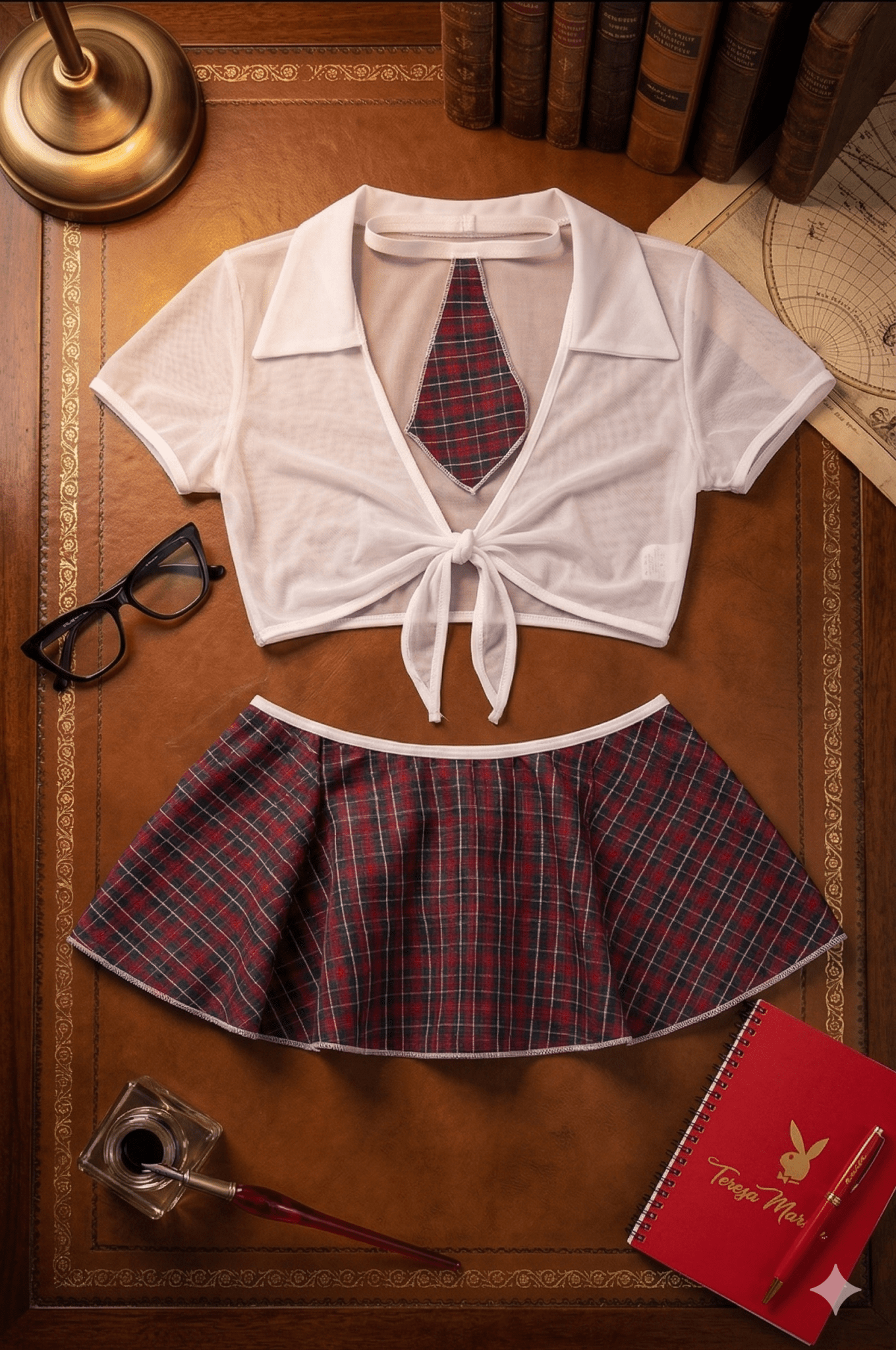 Fantasia Professora Sedutora Branco | Lingerie Feminina M - Afrodite Beauty