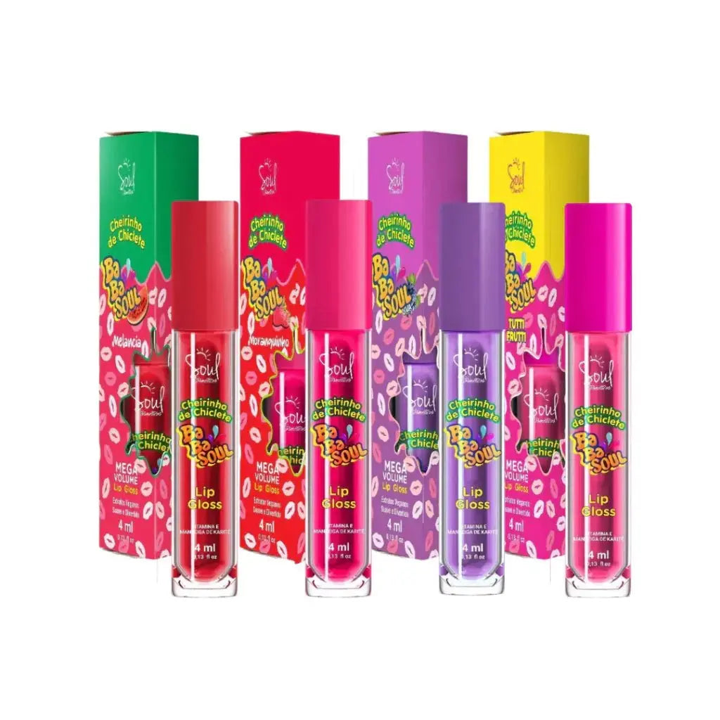 Lip Gloss Babasoul Soul Cosméticos: Brilho Espelhado, Hidratação Intensa e Cheirinho de Chiclete - Afrodite Beauty
