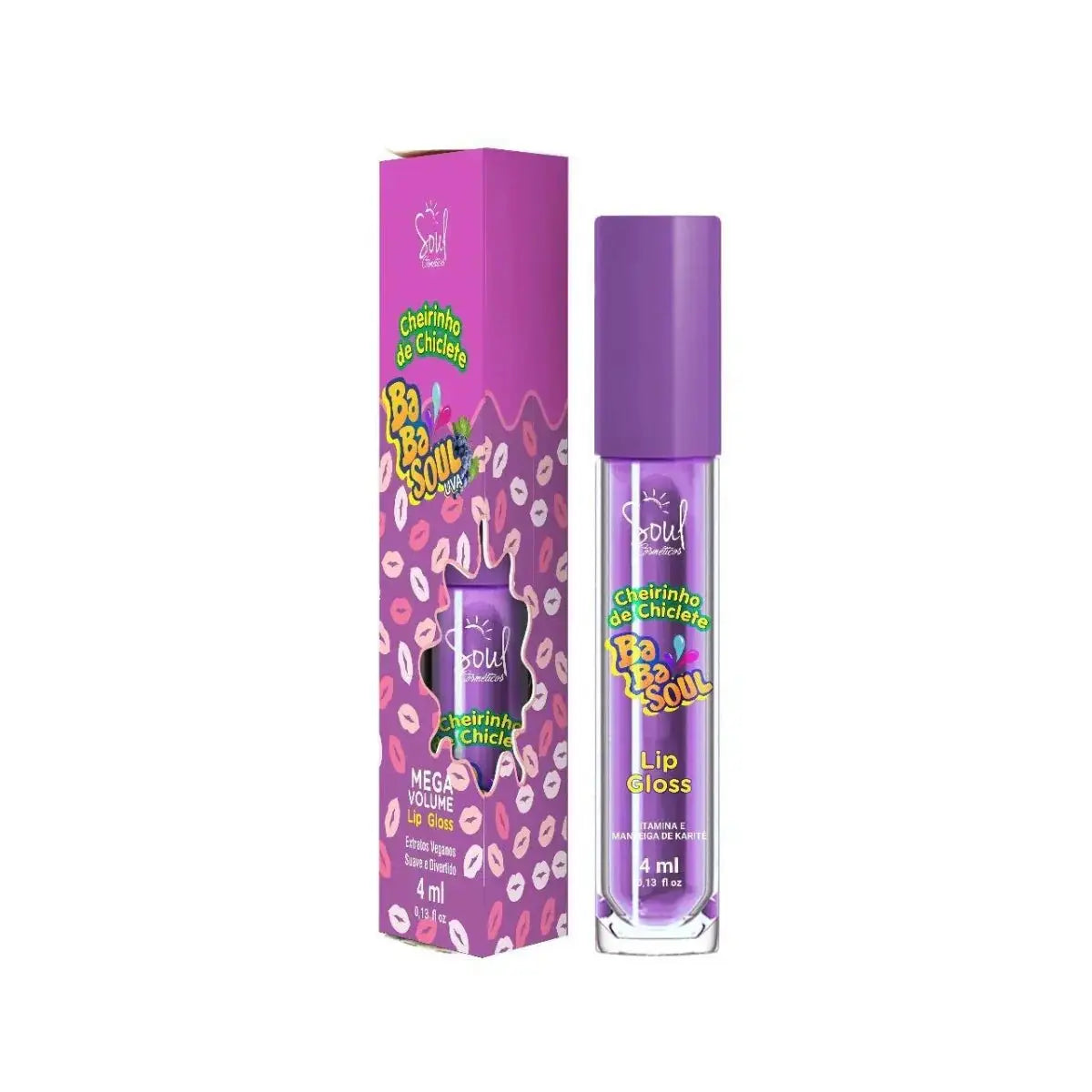 Lip Gloss Babasoul Soul Cosméticos: Brilho Espelhado, Hidratação Intensa e Cheirinho de Chiclete - Afrodite Beauty