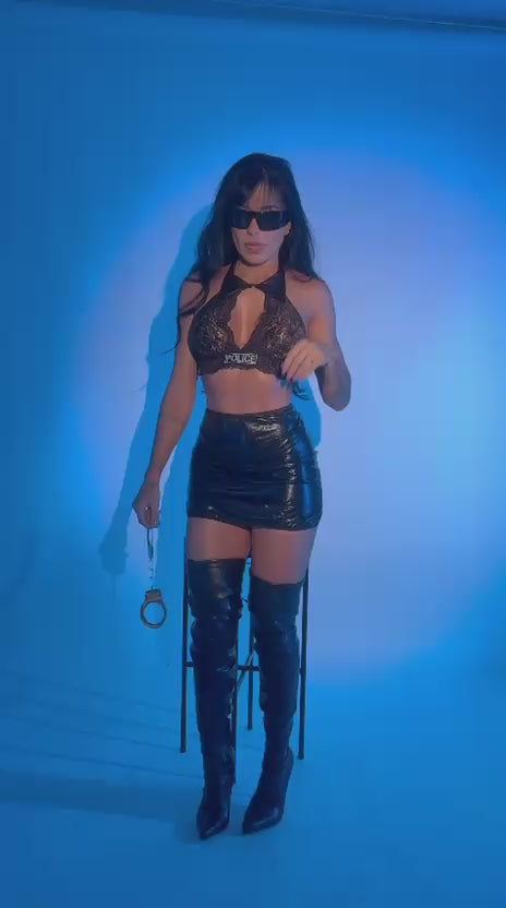 Fantasia Policial Sensual Preto | Lingerie Feminina M