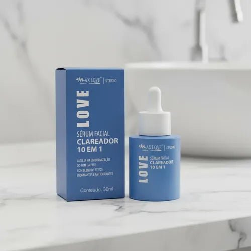 Sérum Facial Clareador 10 em 1 Max Love (30ml) – Tratamento Despigmentante e Pele Radiante - Afrodite Beauty